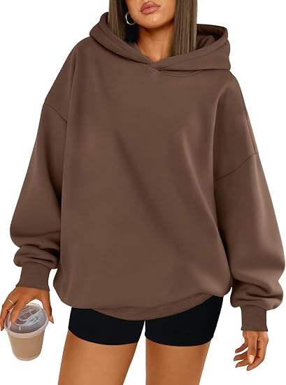 Oversized Fleece Hoodie - Espresso
