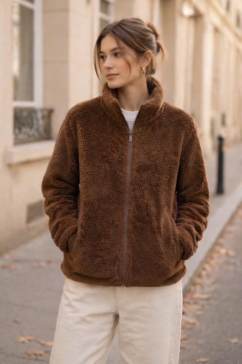 Sherpa-Lined Winter Hoodie - Oat