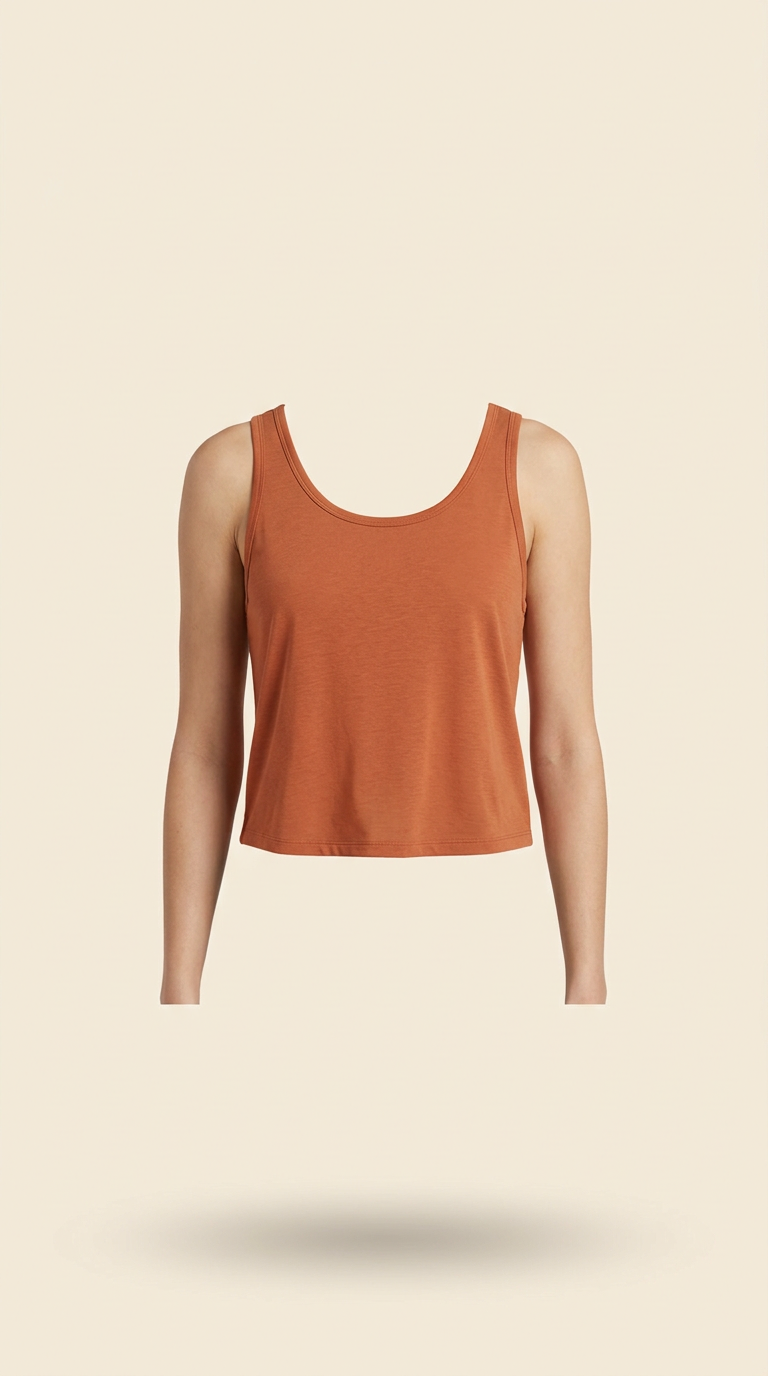 Lightweight Cropped Tank Top in Warm Sand