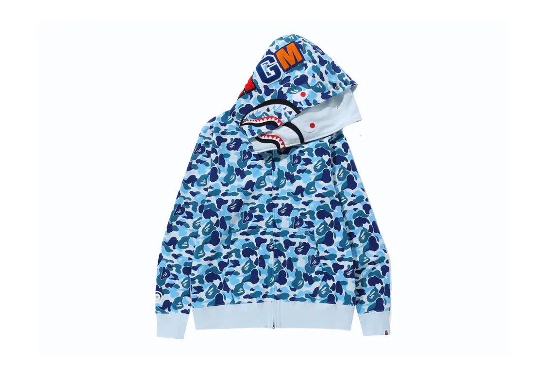 BAPE ABC Camo Double Shark Full Zip Hoodie Blue (FW23)