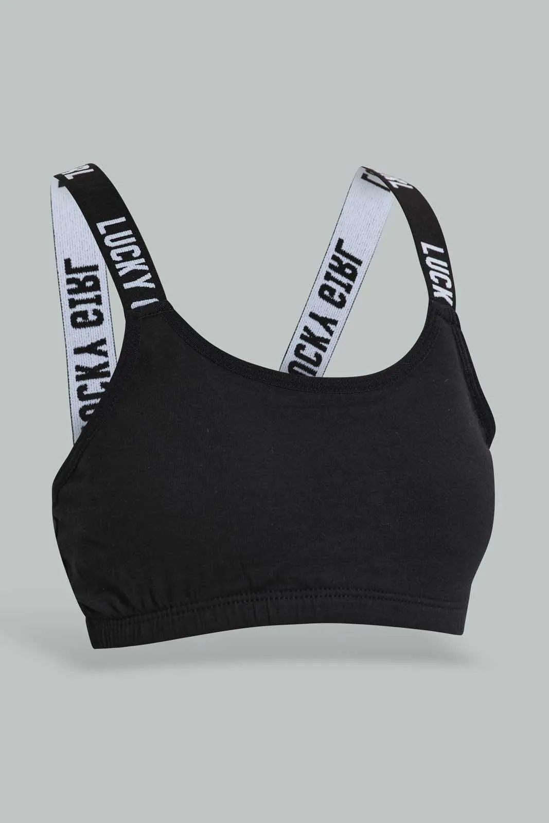 Black And White Padded Sport Bra For Senior Girls (2 Pack)