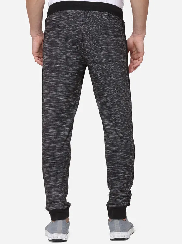 Black Slim Fit Striped Track Pants | JadeBlue