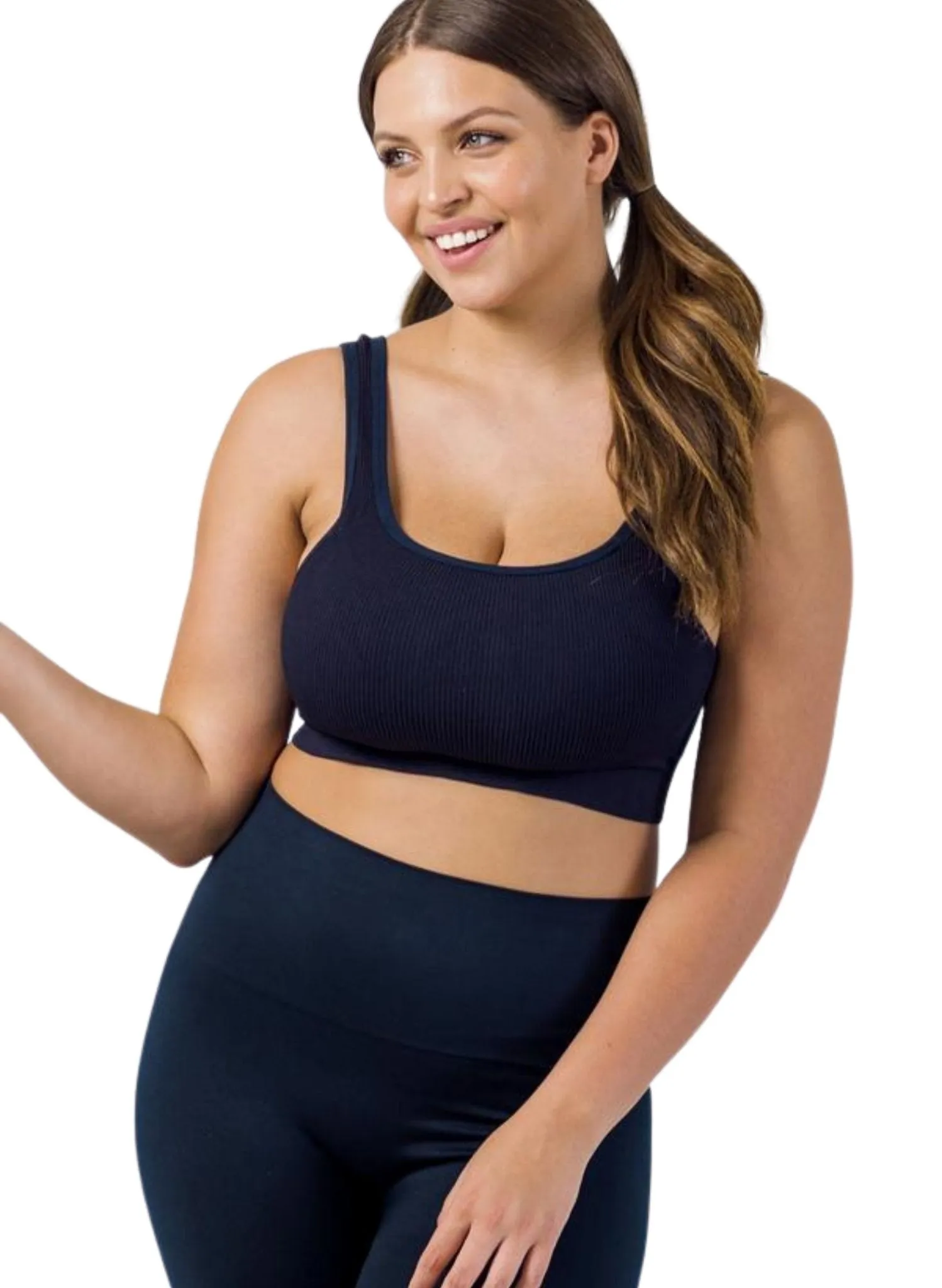 BLANQI Everyday Ribbed Seamless Bralette - Navy