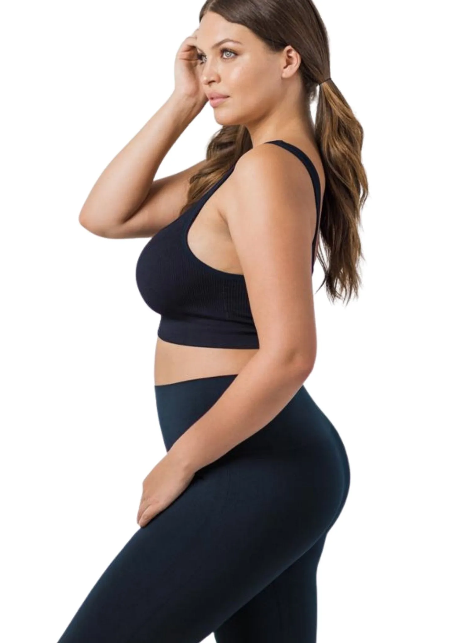 BLANQI Everyday Ribbed Seamless Bralette - Navy