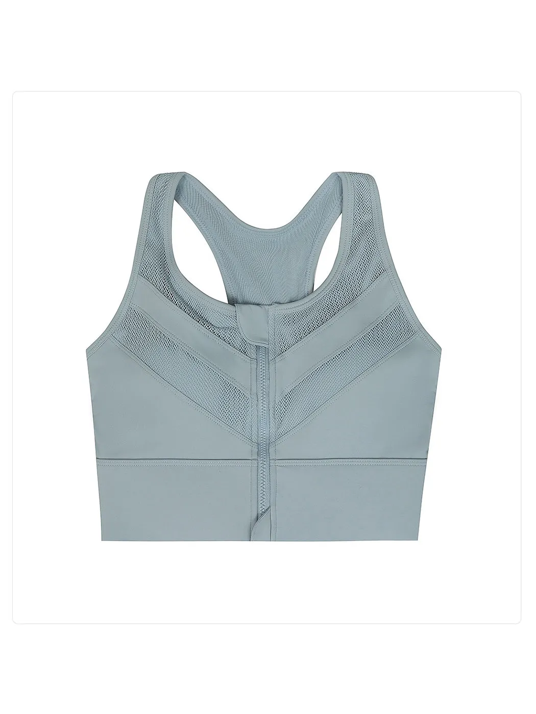 Breathable Fixed Padded Front Zipper Shockproof Sports Bra