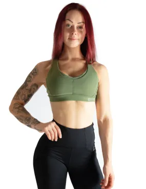 CRISS CROSS SPORTS BRA - LEAF GREEN