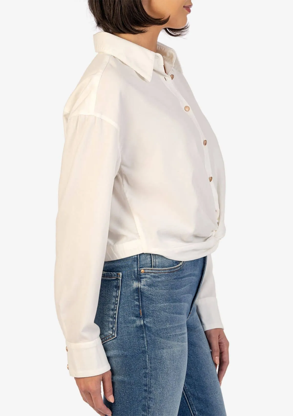 Delanie Front Knot Long Sleeve Shirt