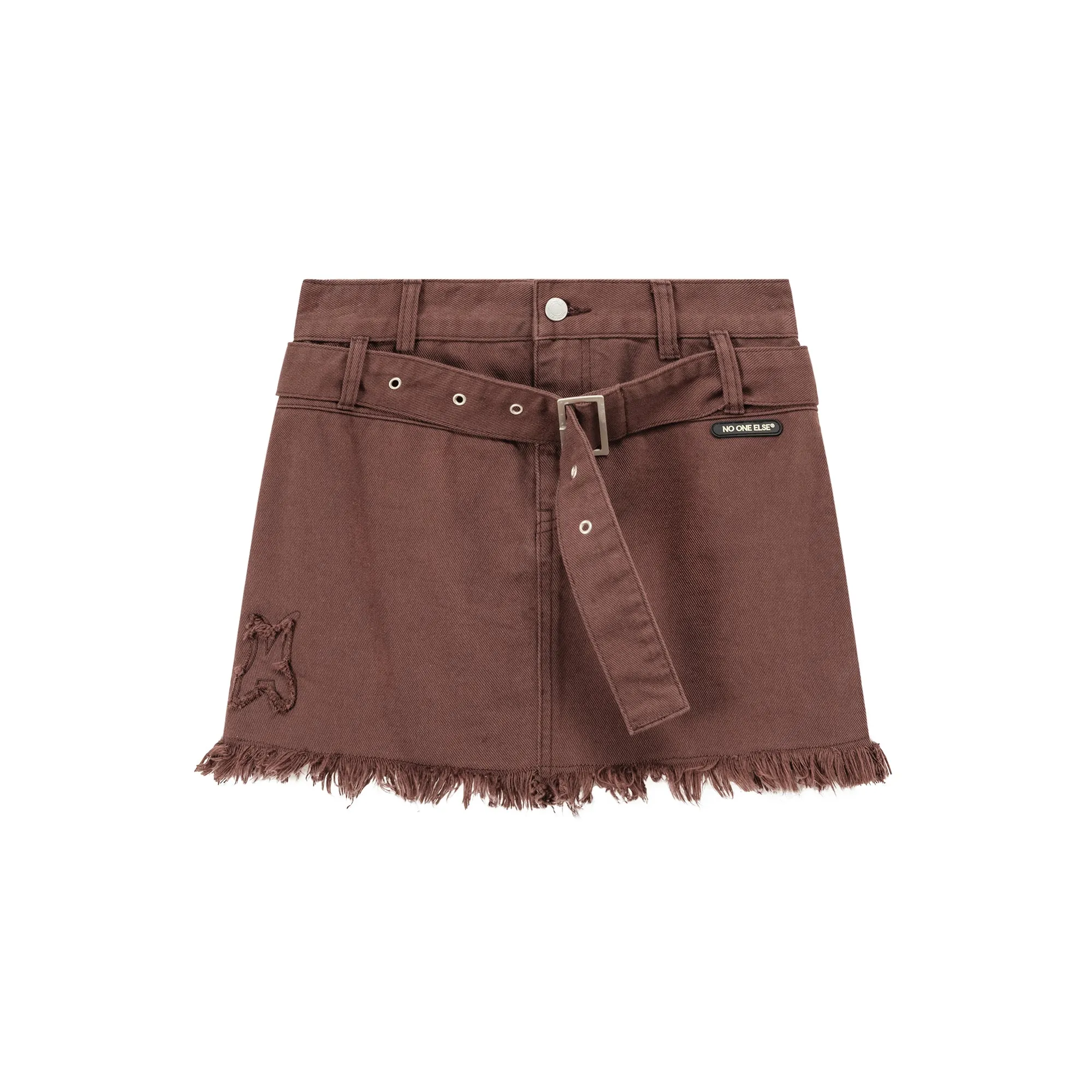 Denim Fringe Mini Skirt