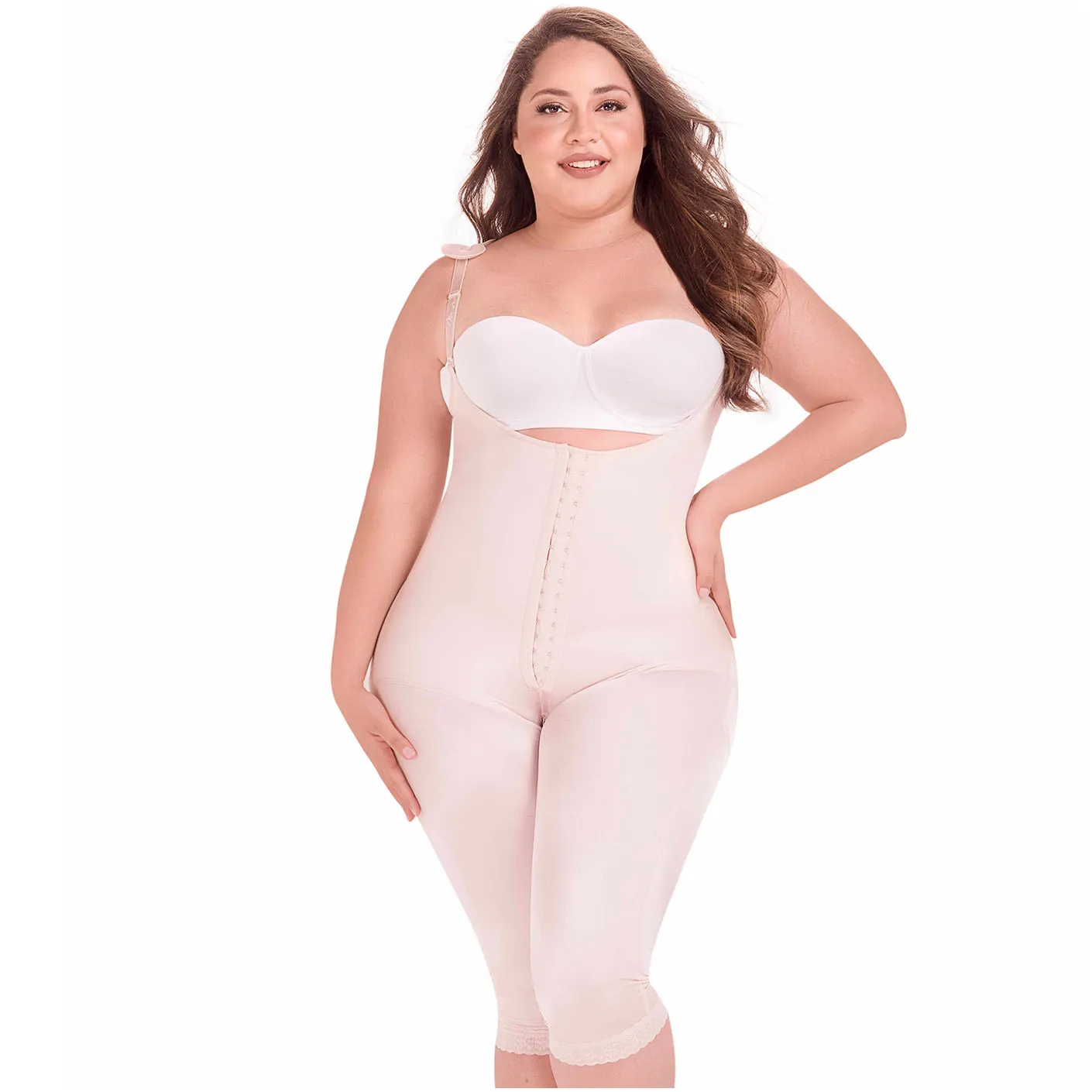 Fajas MariaE 9702 | Colombian Fajas Capri Body Shaper | Surgical Lipo Compression Garment for Liposuction Recovery