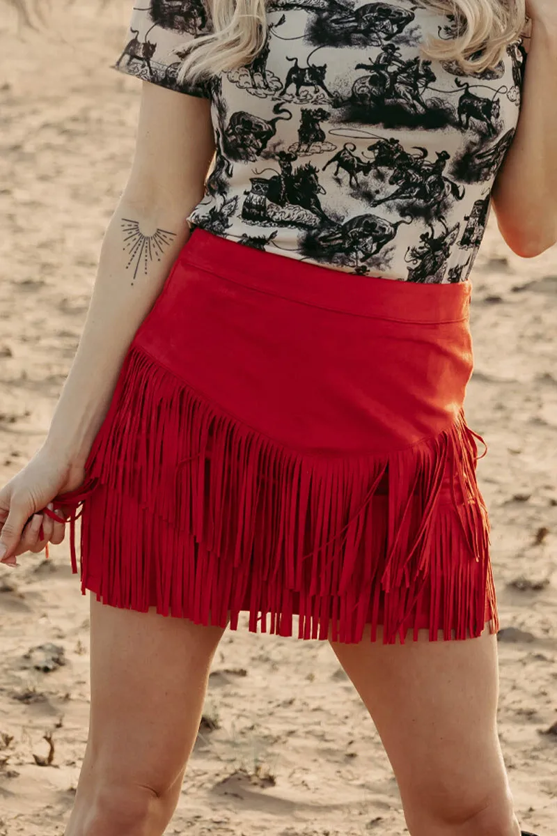 Fort Worth Fringe Red Skirt