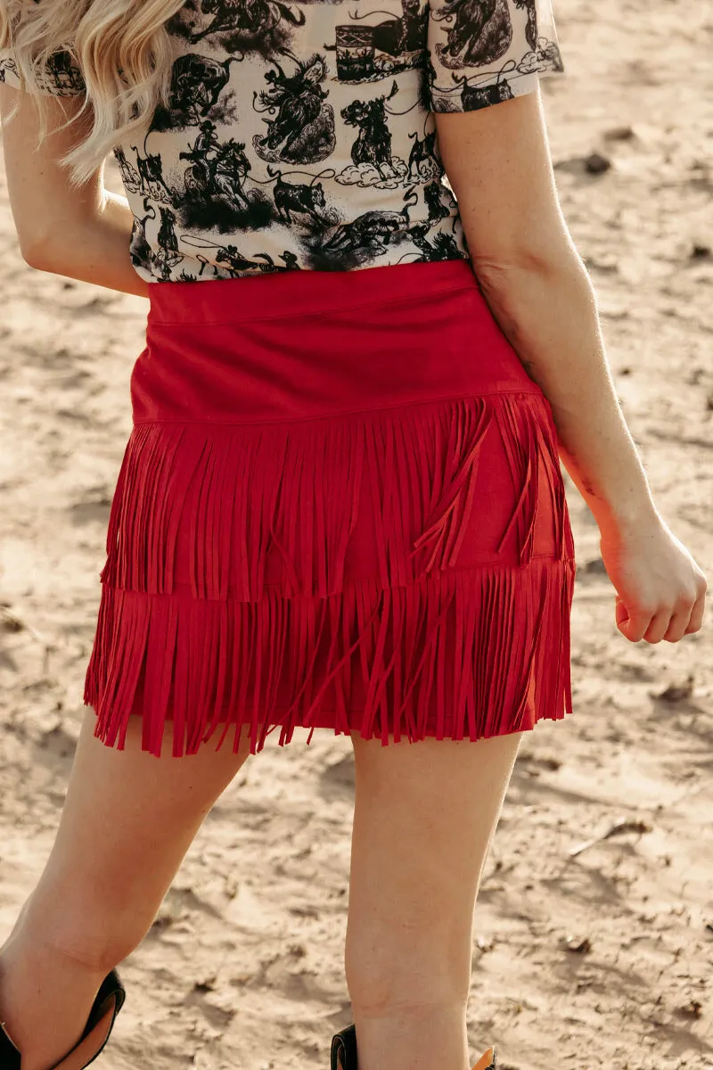 Fort Worth Fringe Red Skirt