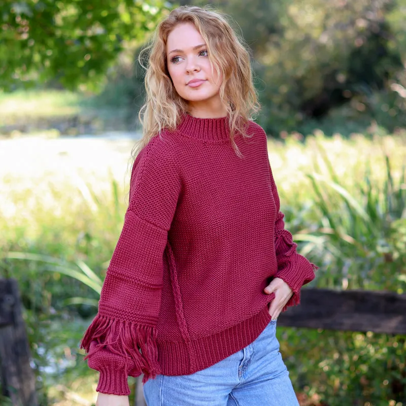 Fringe Sleeve Sweater