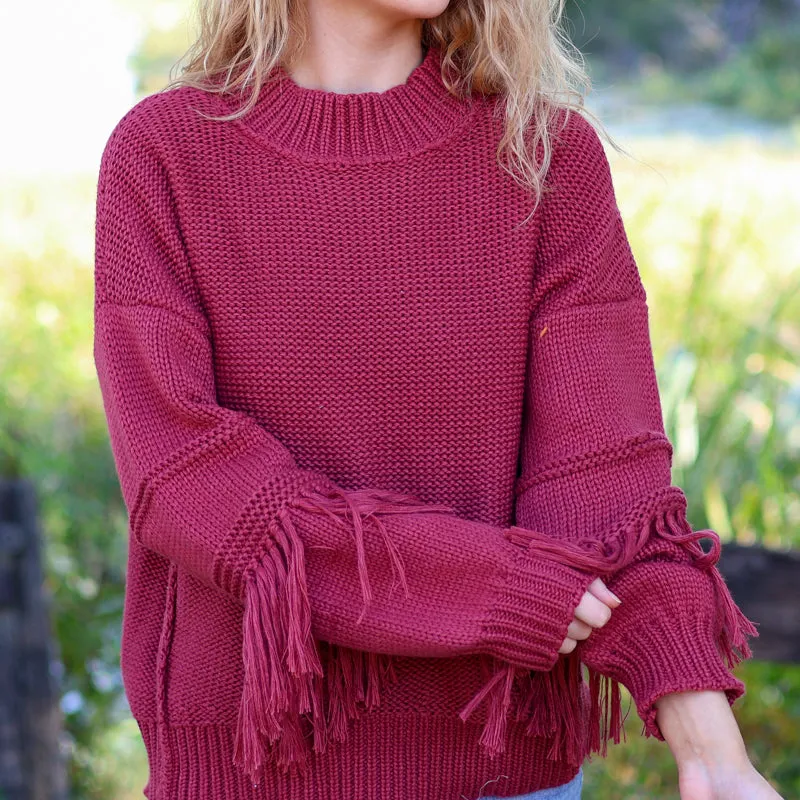 Fringe Sleeve Sweater