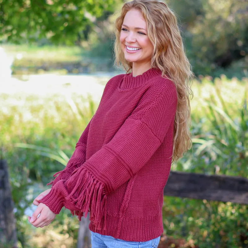 Fringe Sleeve Sweater