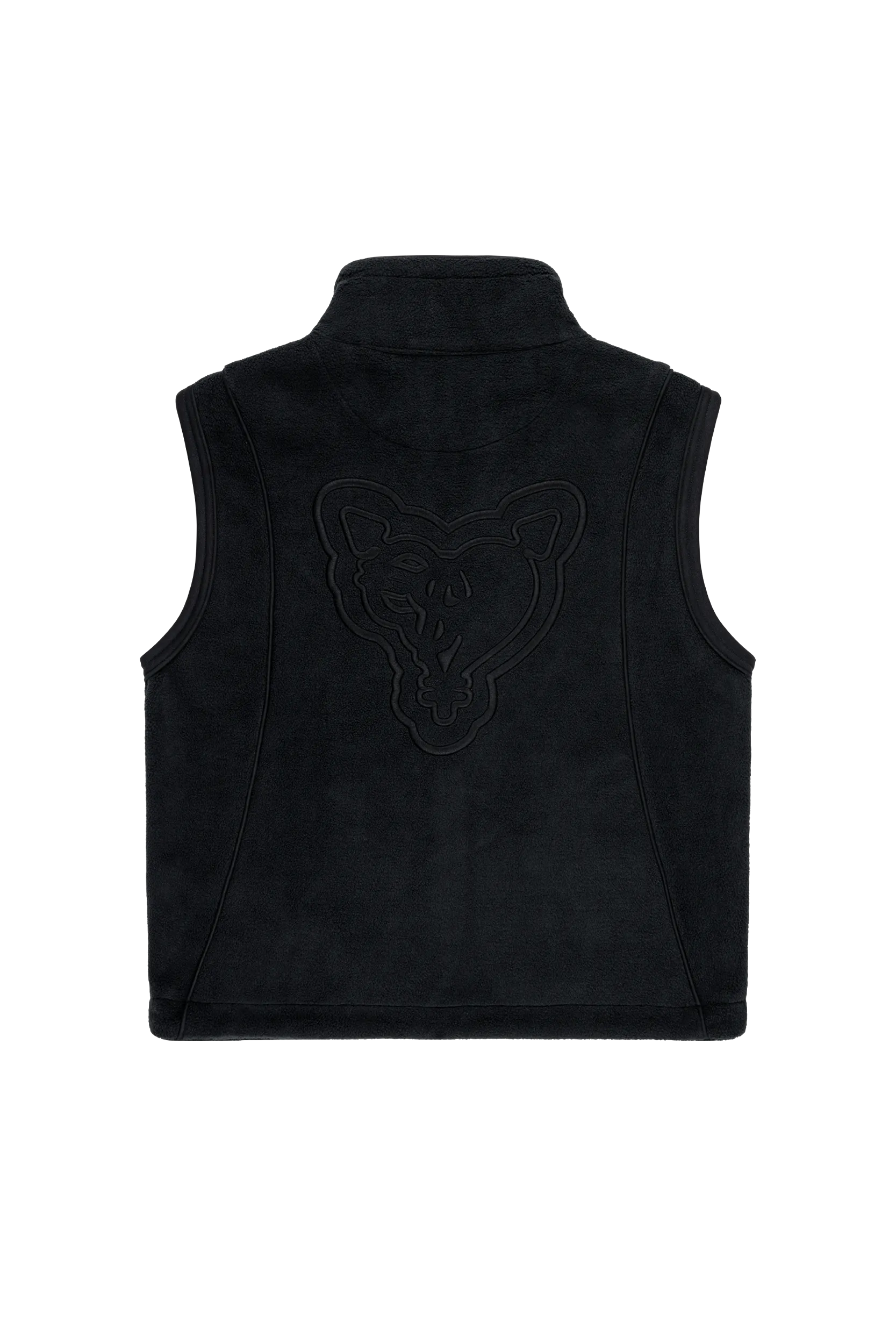 HEAVY HEART FLEECE VEST BLACK