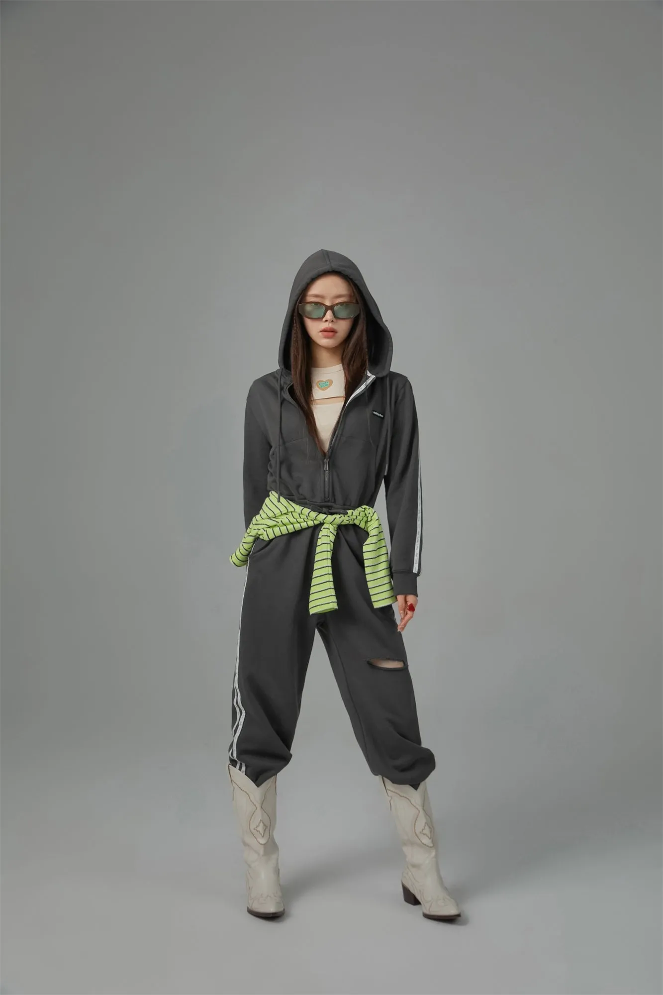 Hoodie Zip-Up Jogger Jumpsuit