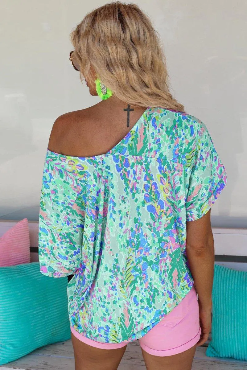 Jenna Multicolor Painted Floral Top