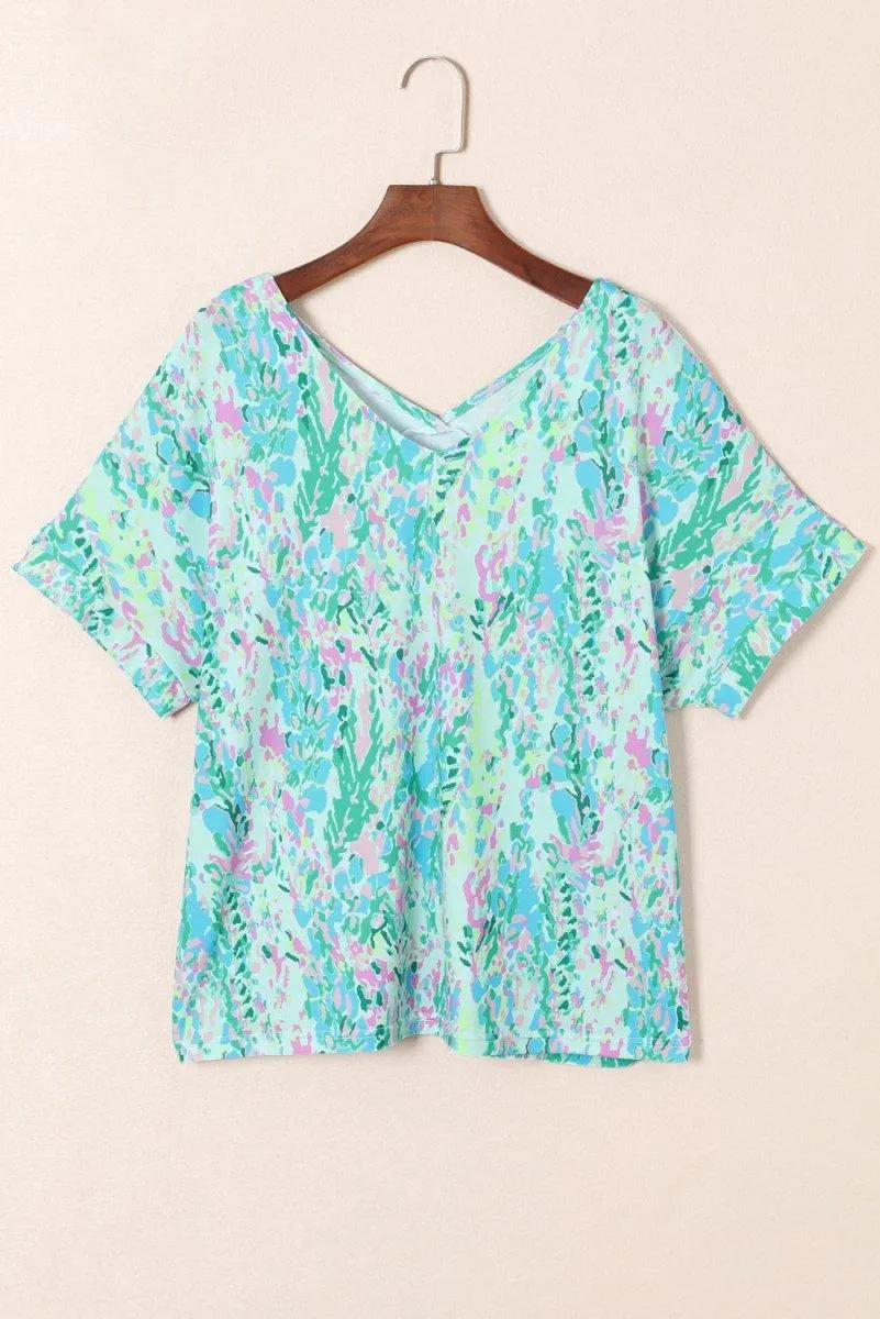 Jenna Multicolor Painted Floral Top