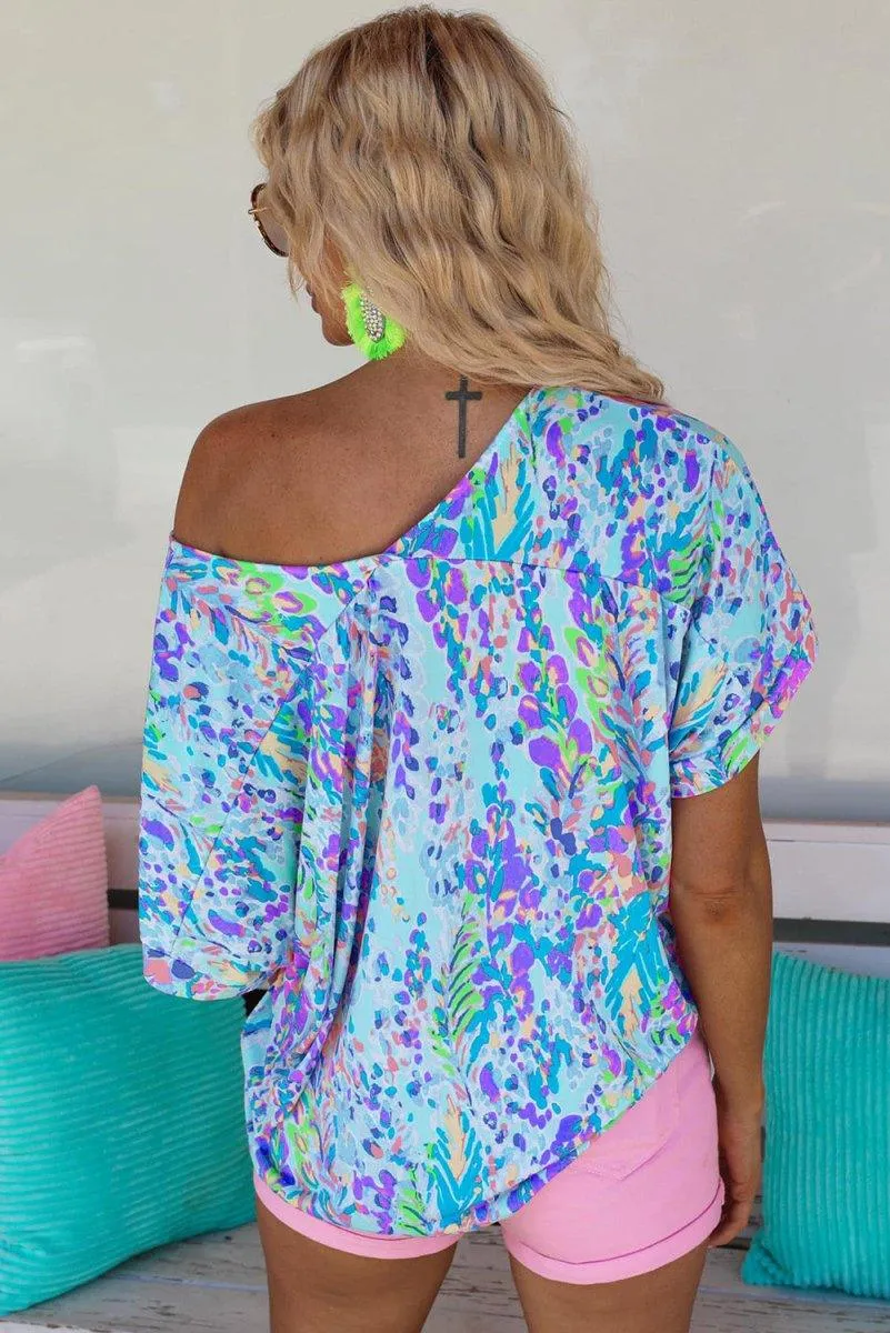 Jenna Multicolor Painted Floral Top