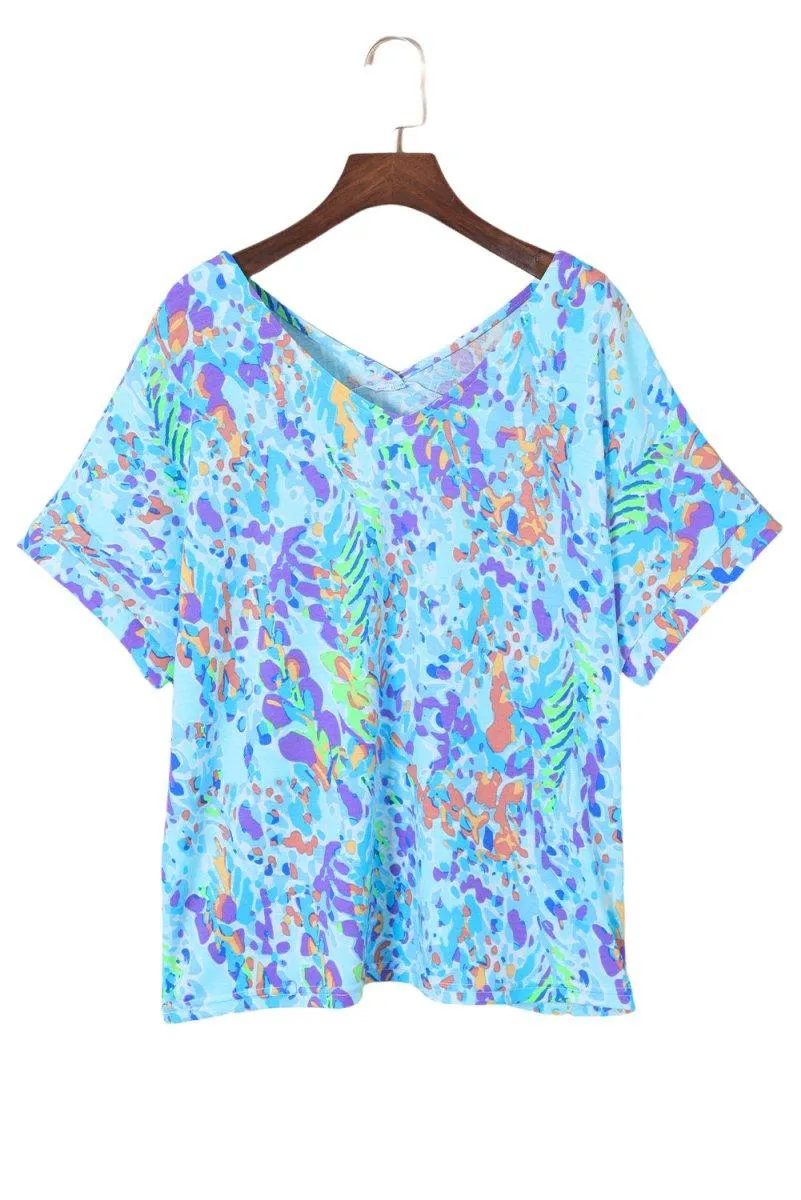 Jenna Multicolor Painted Floral Top