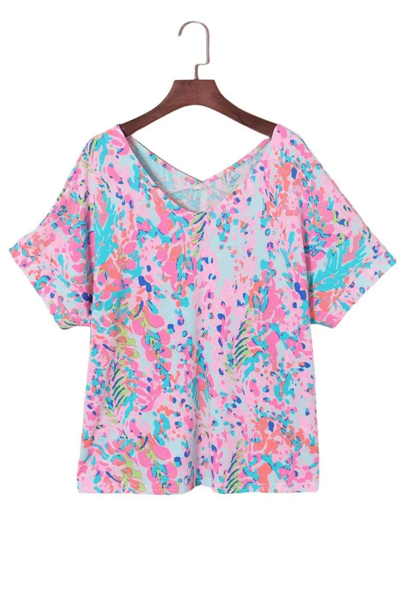 Jenna Multicolor Painted Floral Top