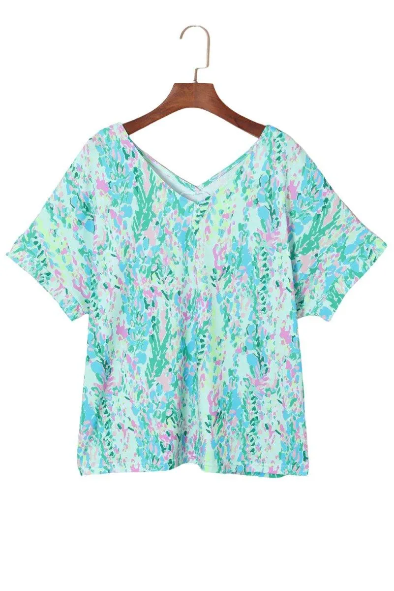 Jenna Multicolor Painted Floral Top