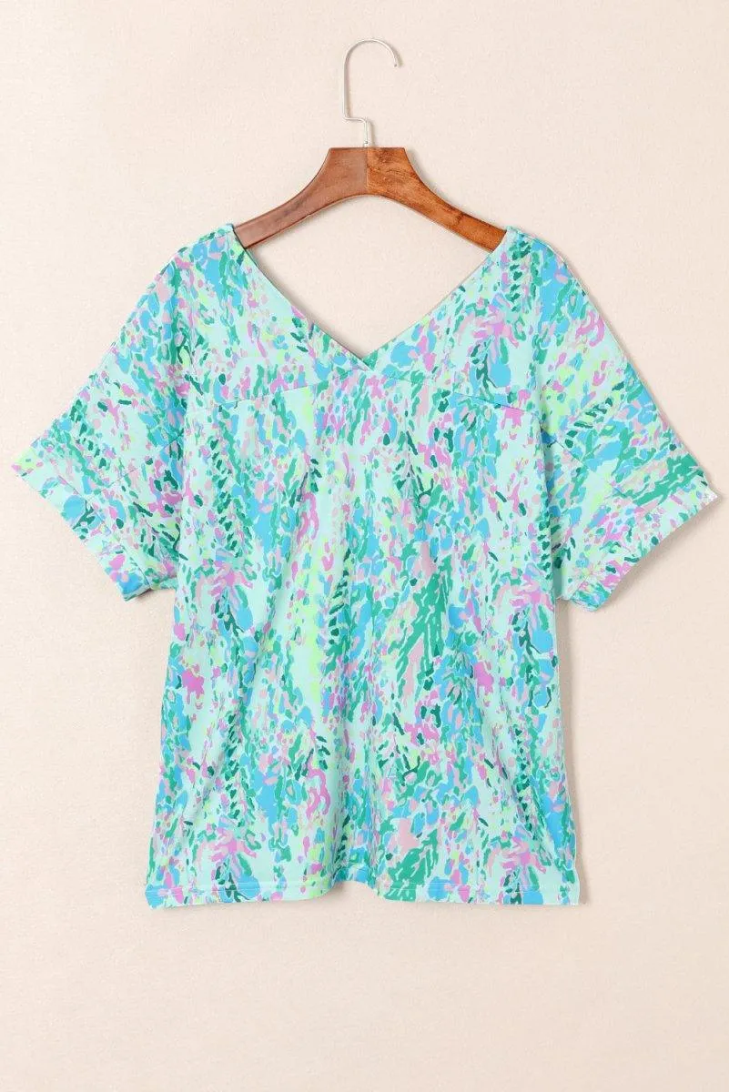 Jenna Multicolor Painted Floral Top