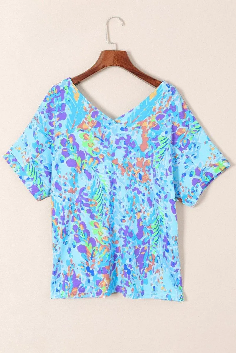 Jenna Multicolor Painted Floral Top