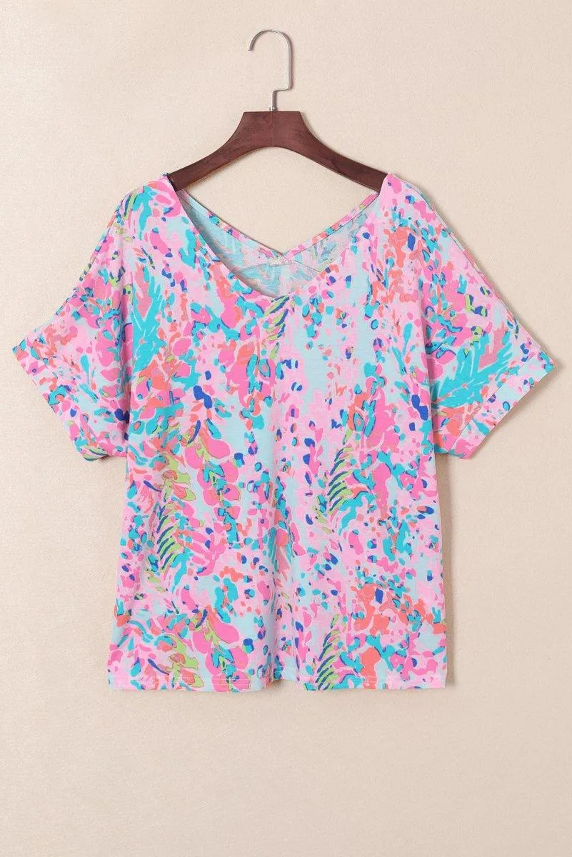 Jenna Multicolor Painted Floral Top