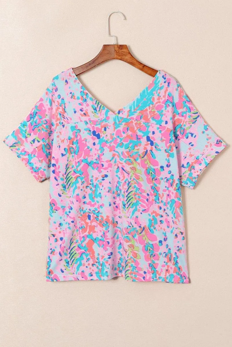 Jenna Multicolor Painted Floral Top