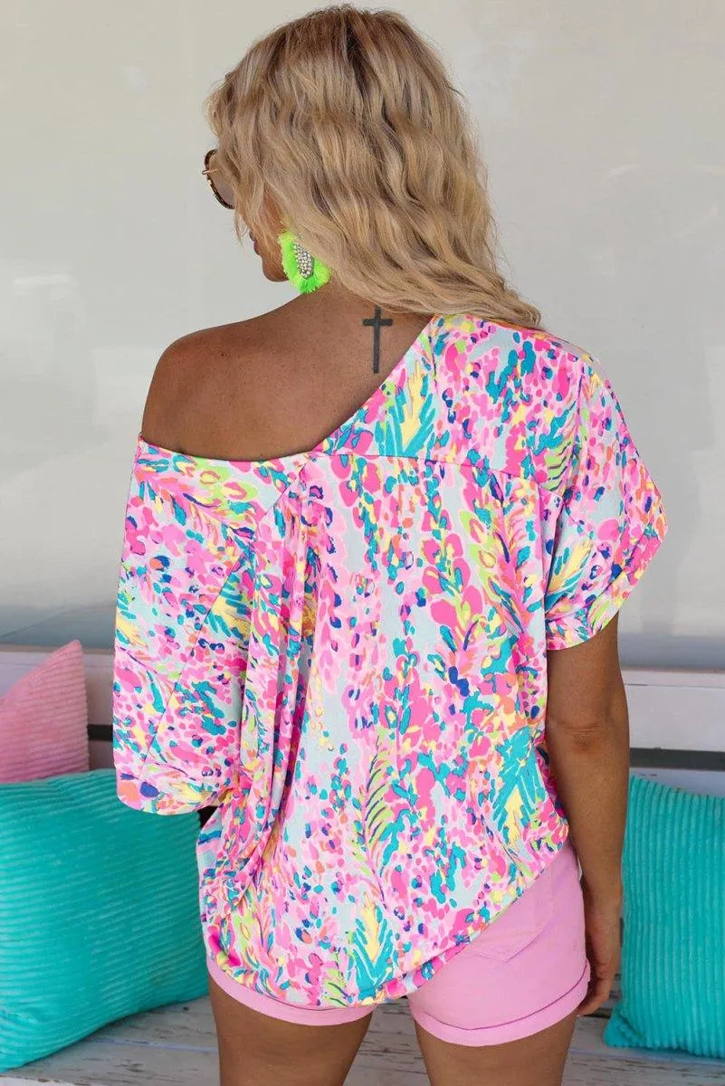 Jenna Multicolor Painted Floral Top