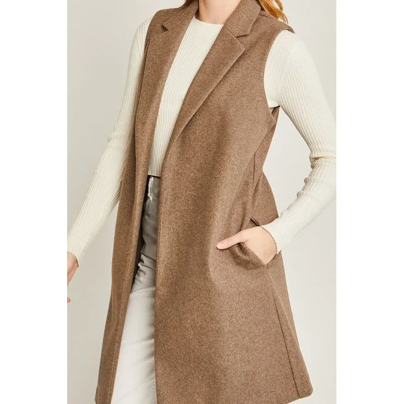 JQ Fleece Long Line Vest