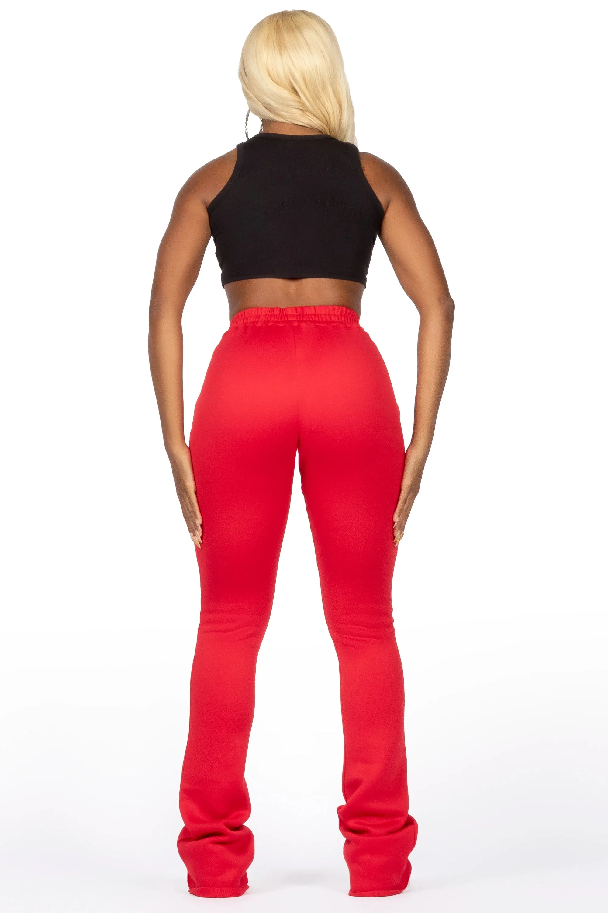 Juliana Red Super Stacked Track Pant