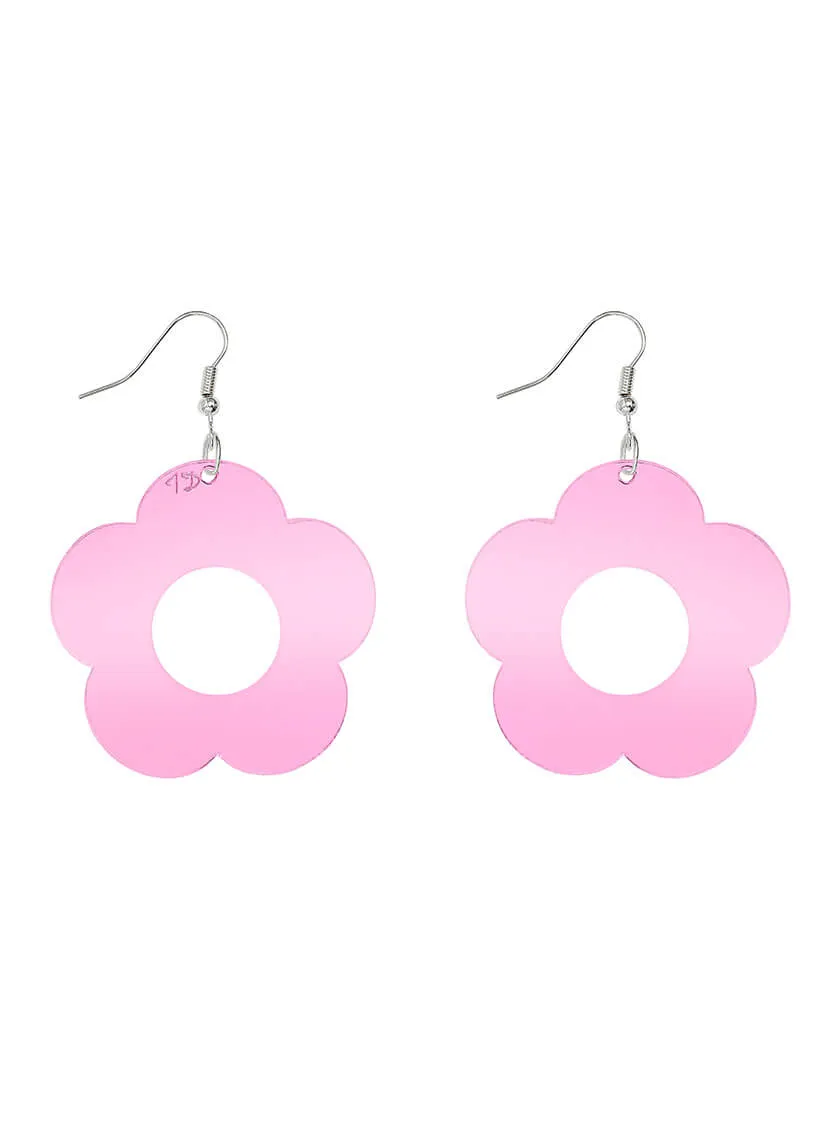 Large Flower Charm Earrings