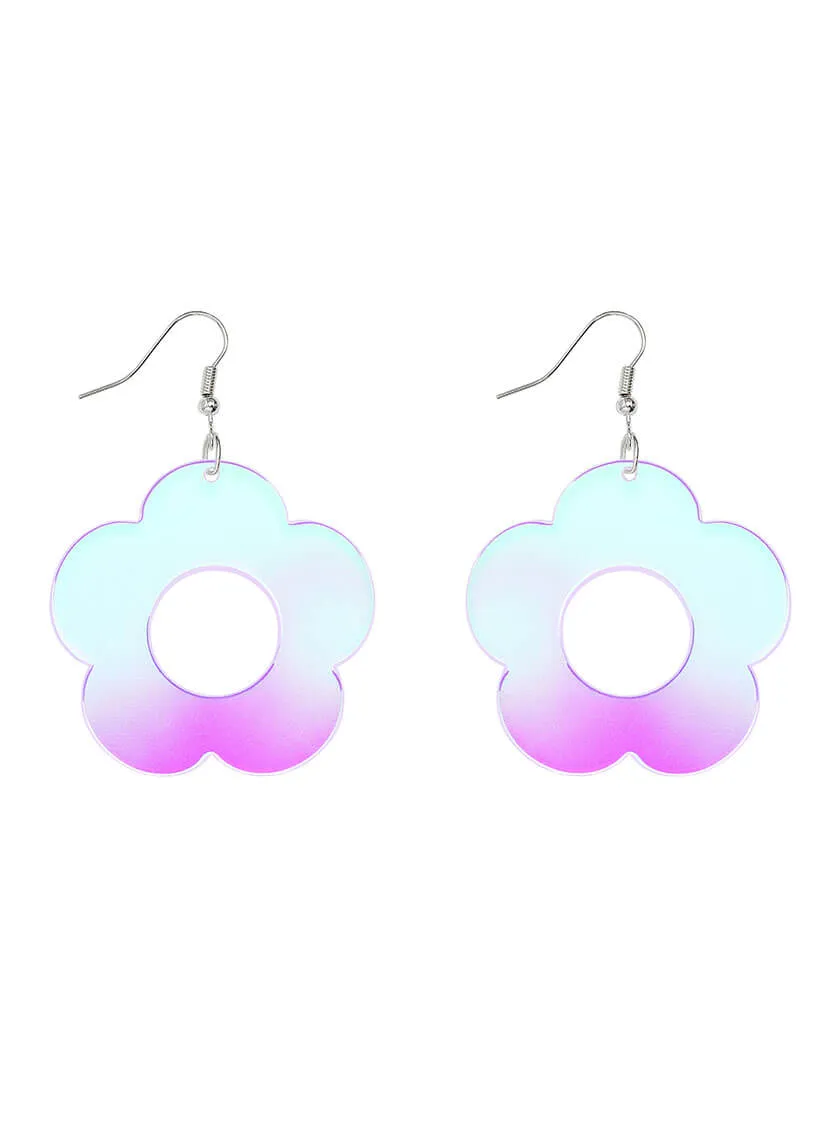 Large Flower Charm Earrings