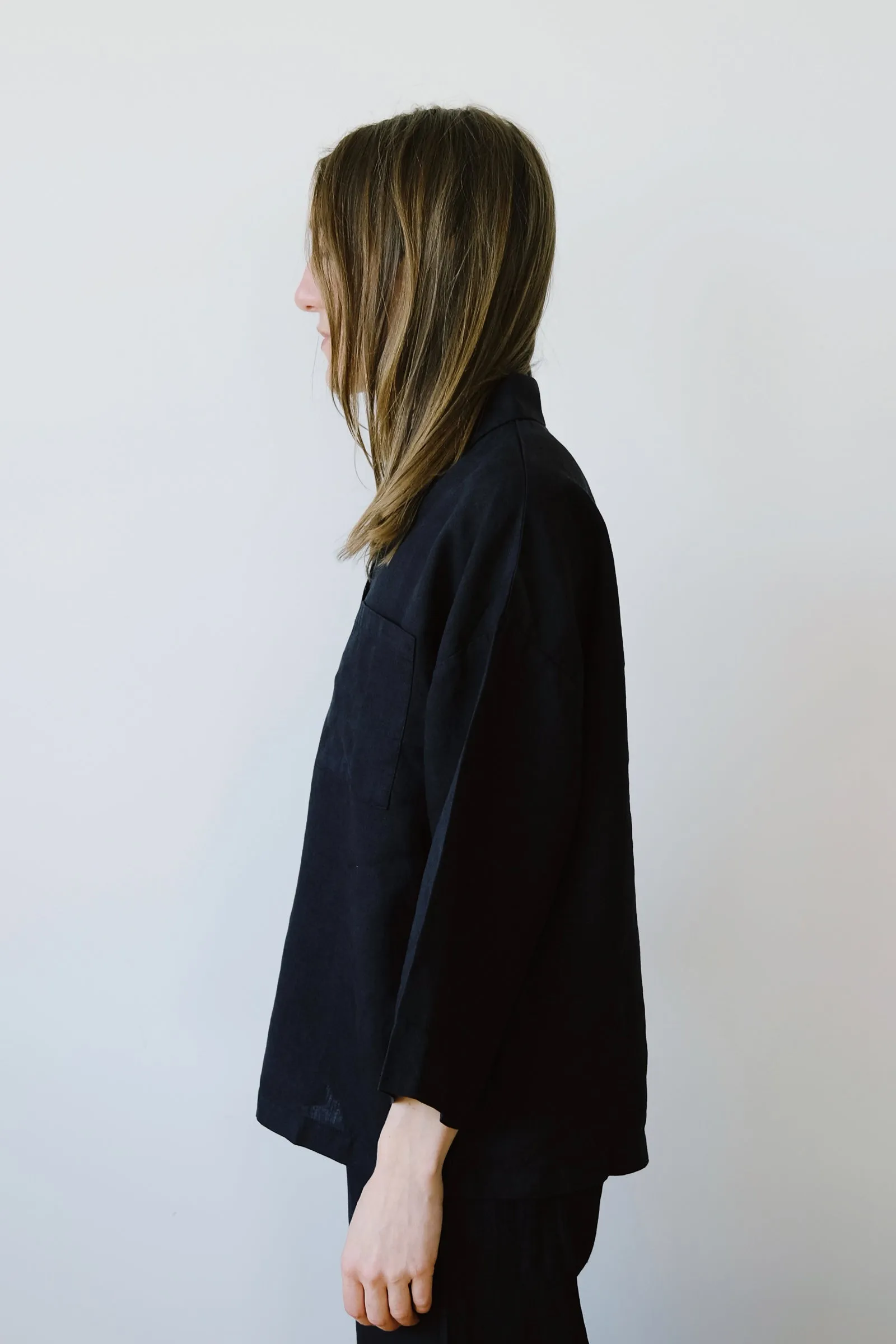 linen shirt - mons - black