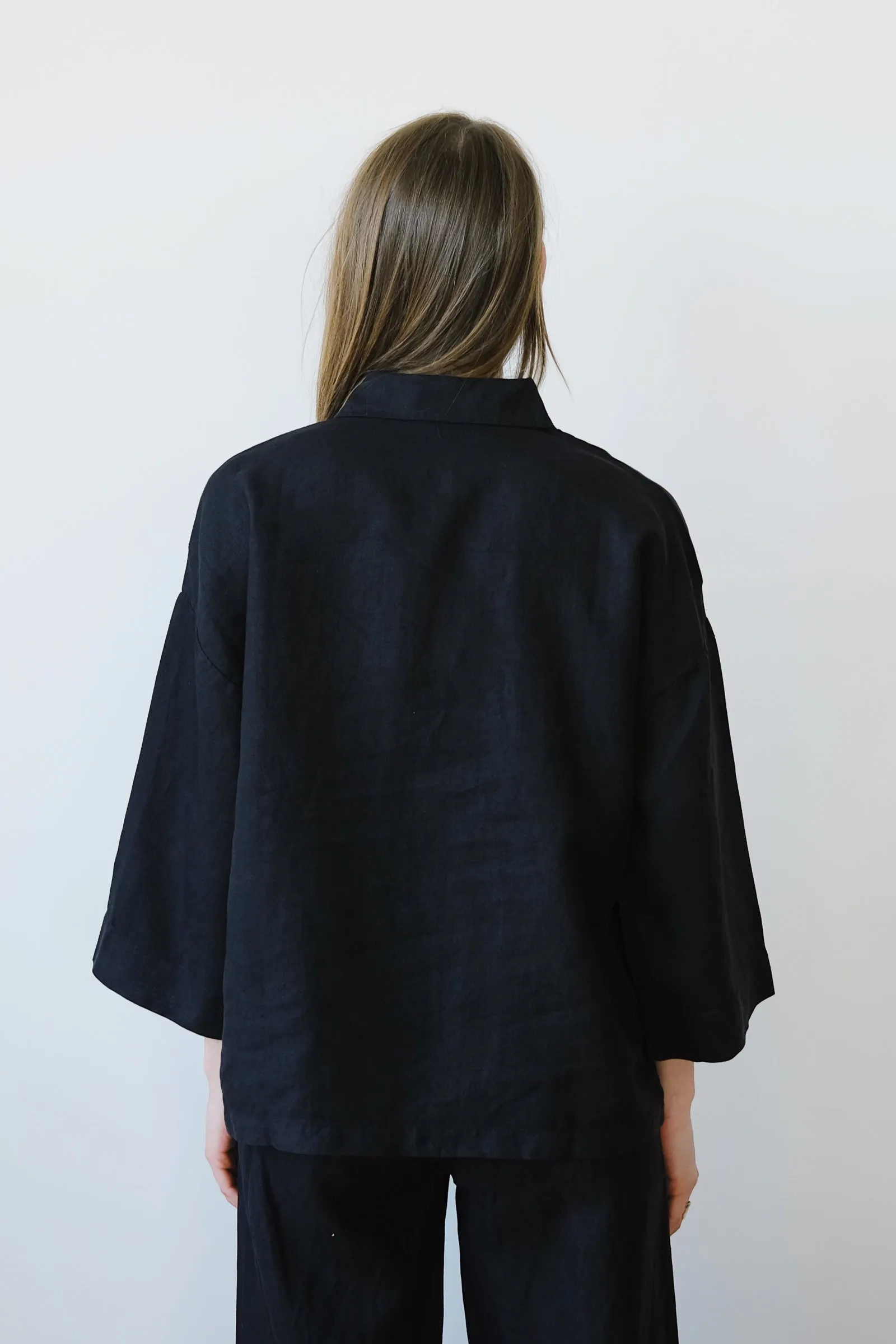 linen shirt - mons - black