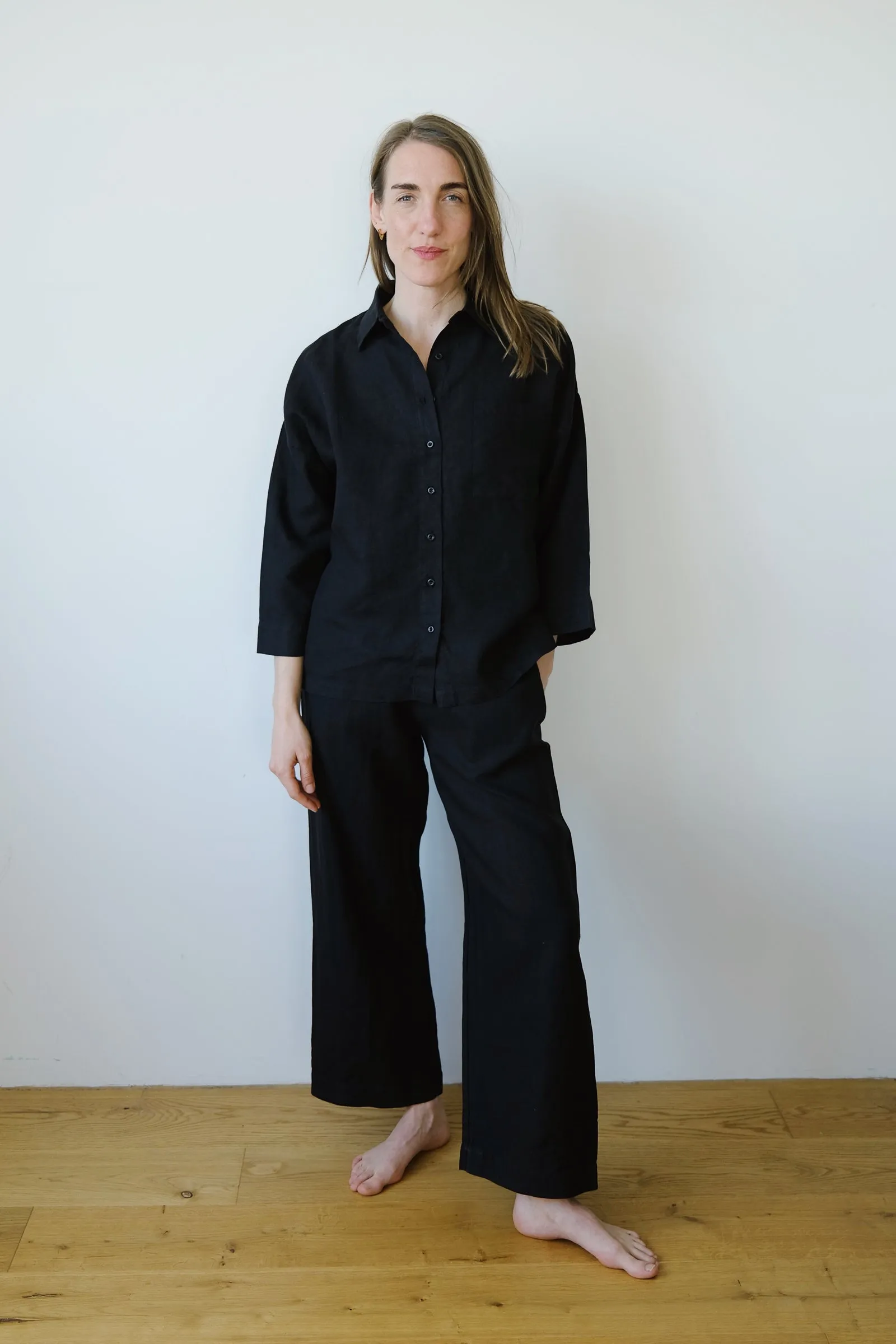 linen shirt - mons - black