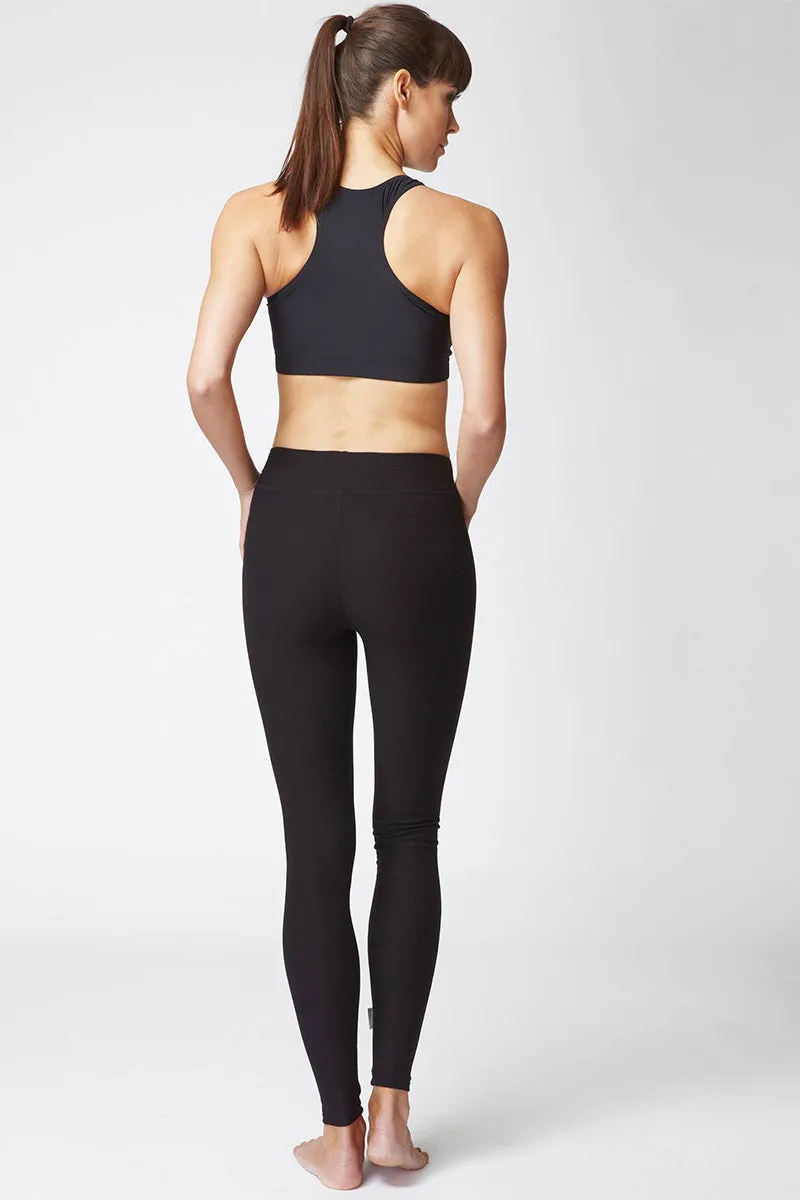 Medium Compression Waisted Leggings Black