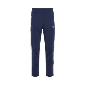 Monogram Embroidered Track Pants in Navy Blue