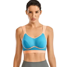 Plus size high impact wireless non-padded moisture-wicking sports bra (32C-44G)