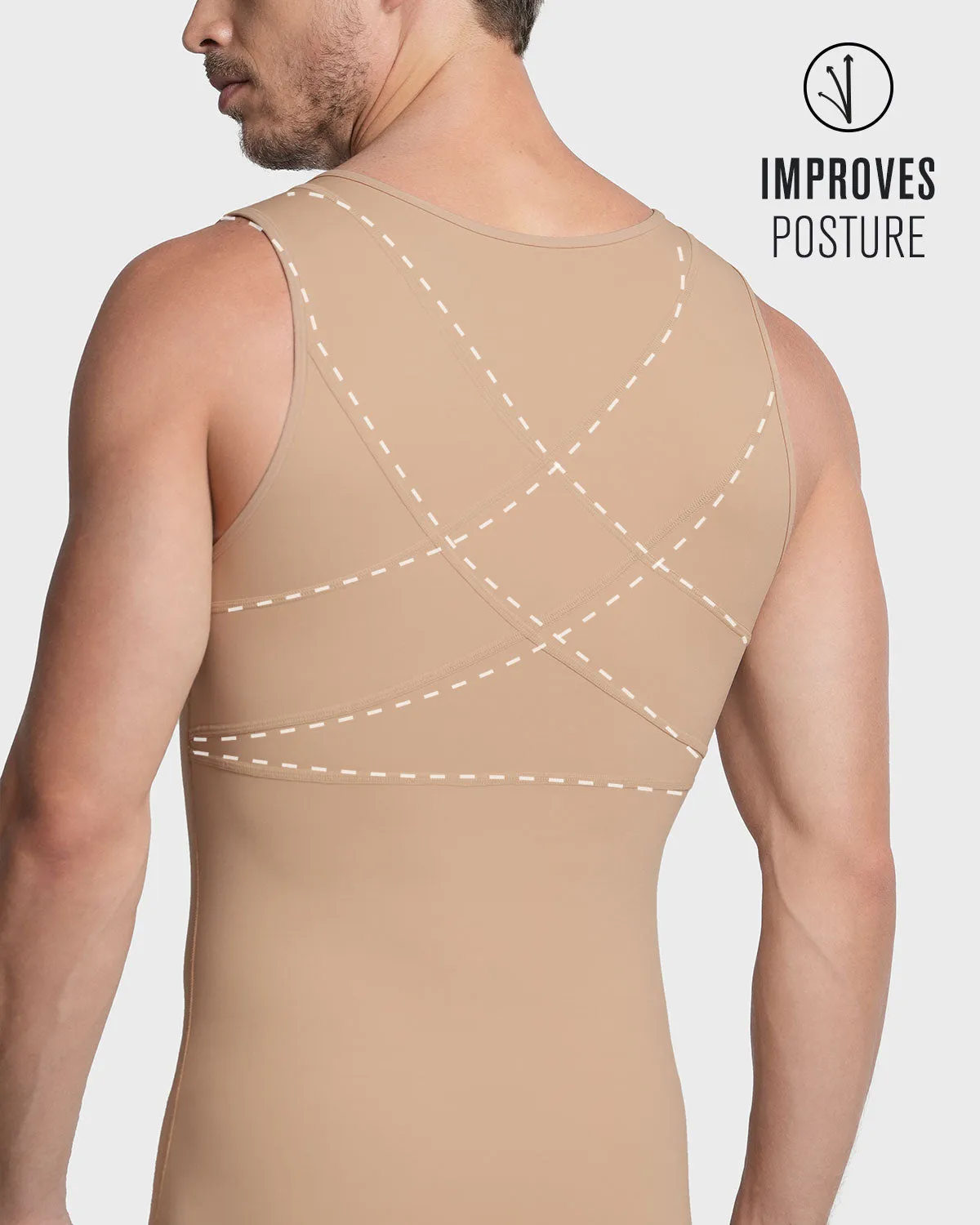 Post-Surgical Compression Vest with Double-Layered Fabric in Abs and Back