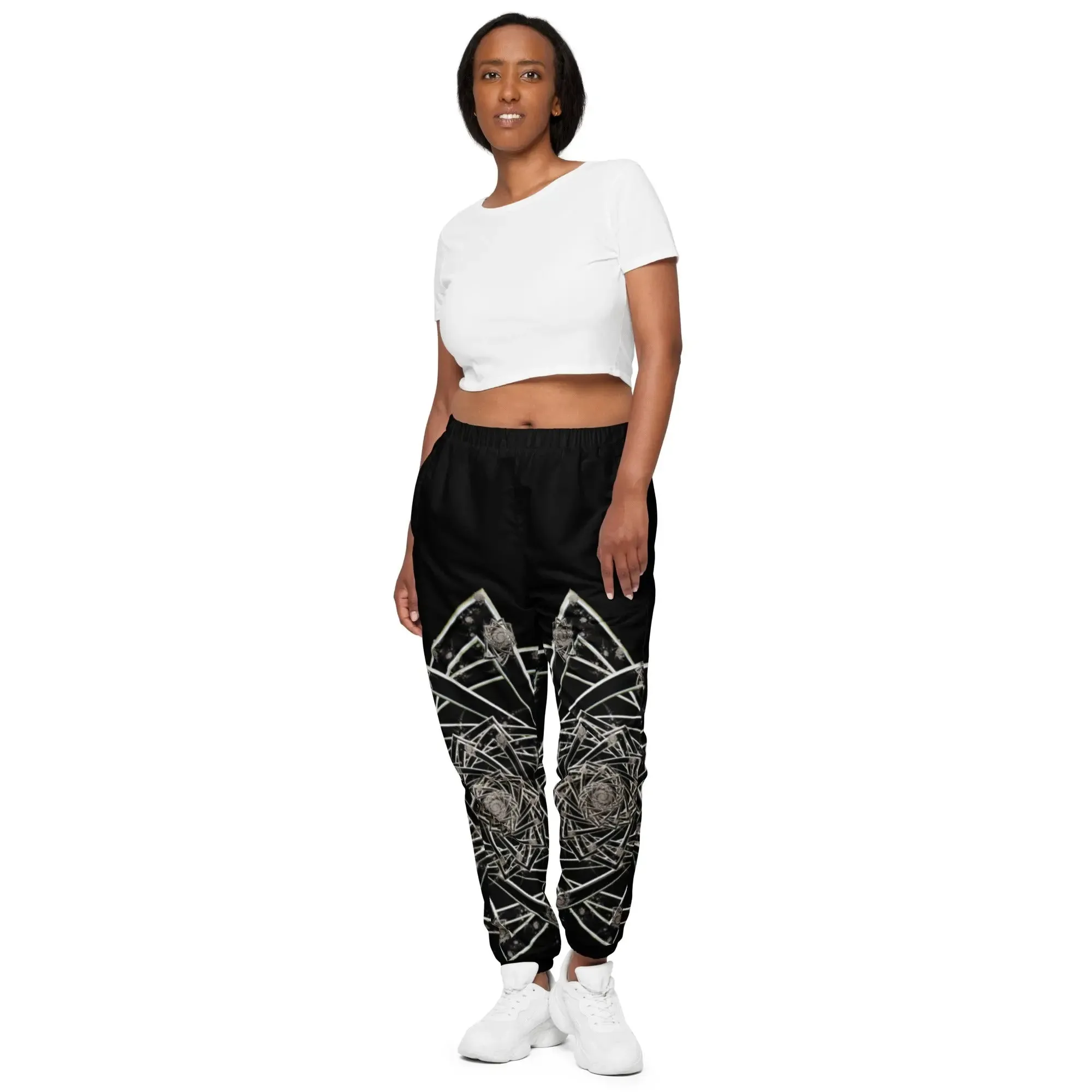 "Black Topological Rose " - Unisex Track Pants