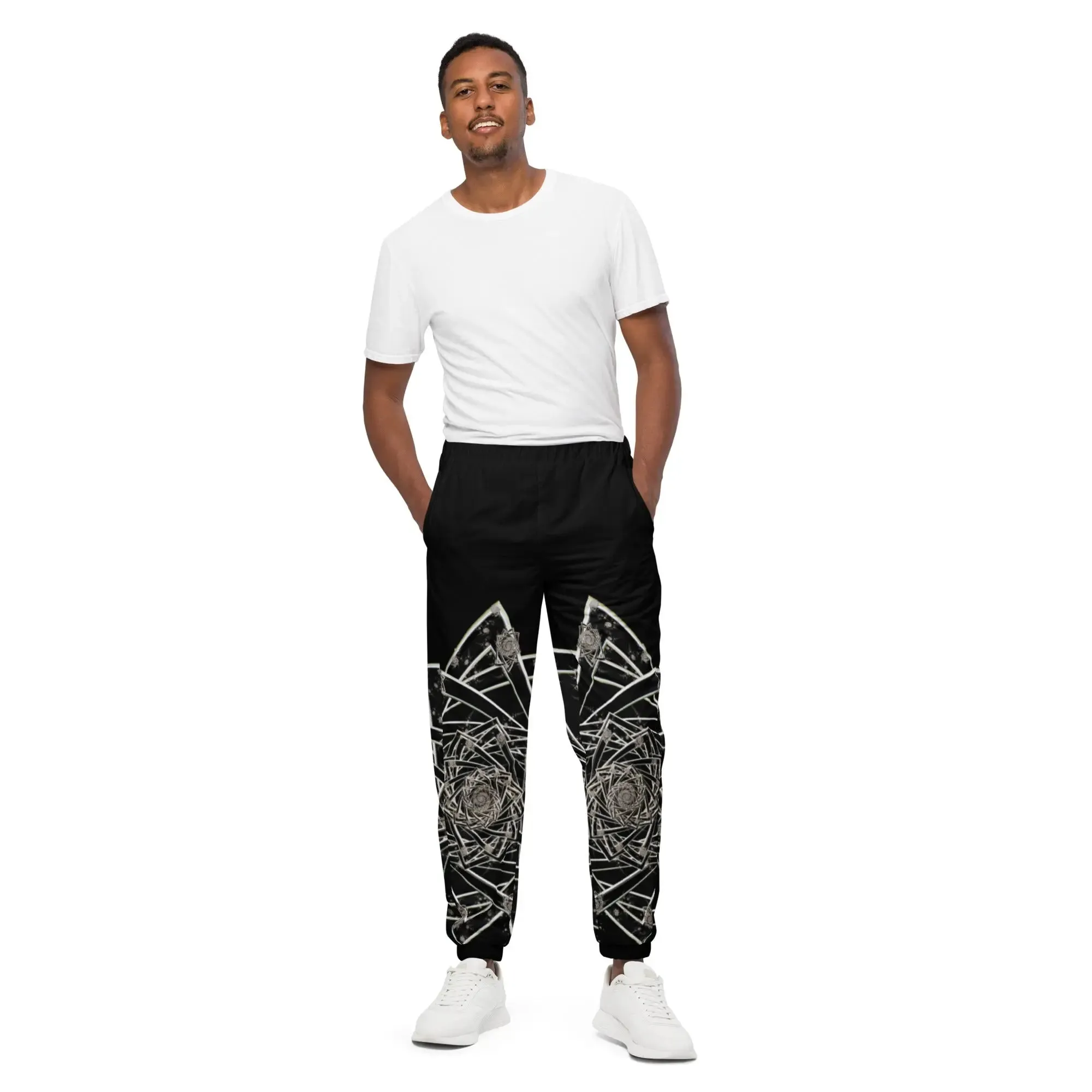 "Black Topological Rose " - Unisex Track Pants