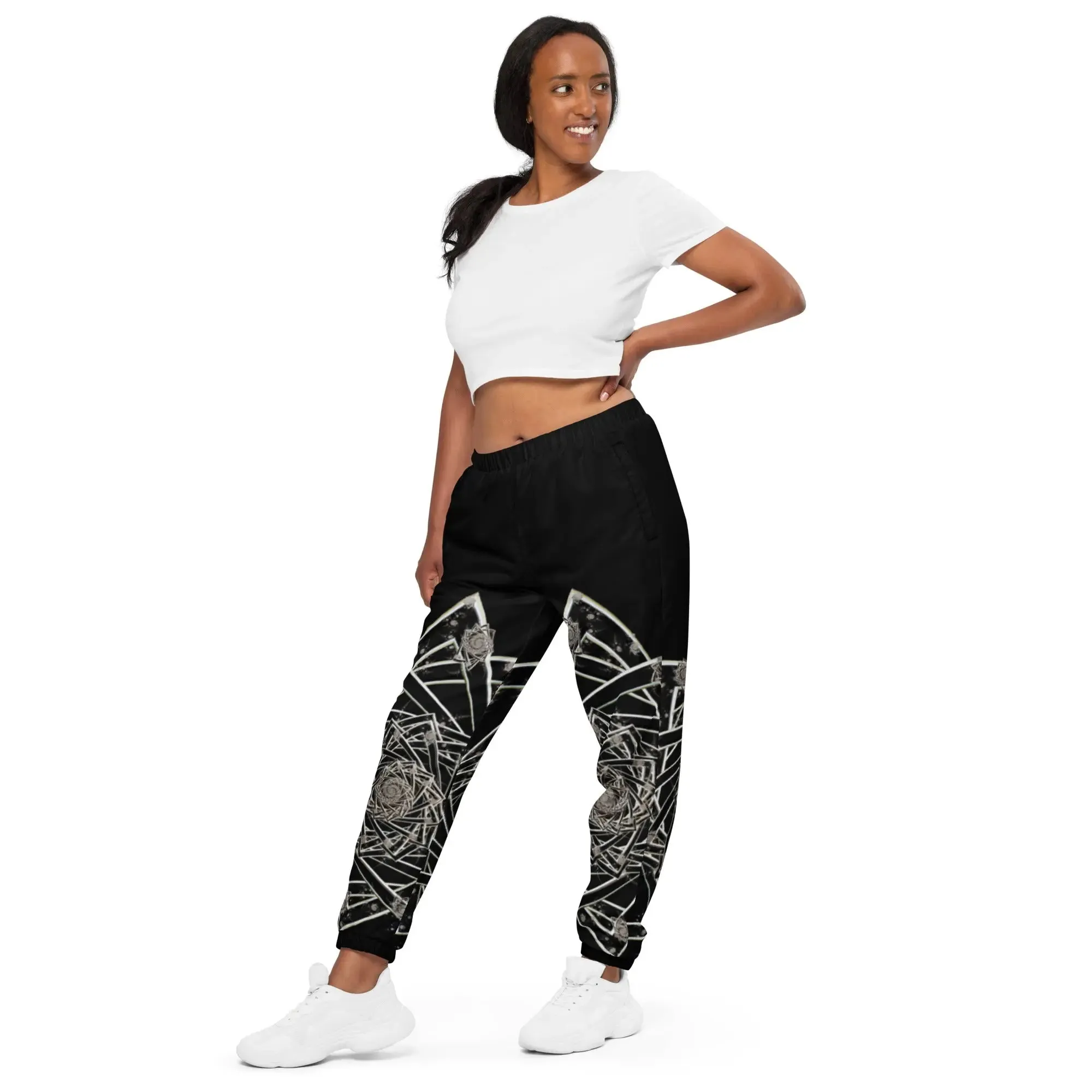 "Black Topological Rose " - Unisex Track Pants