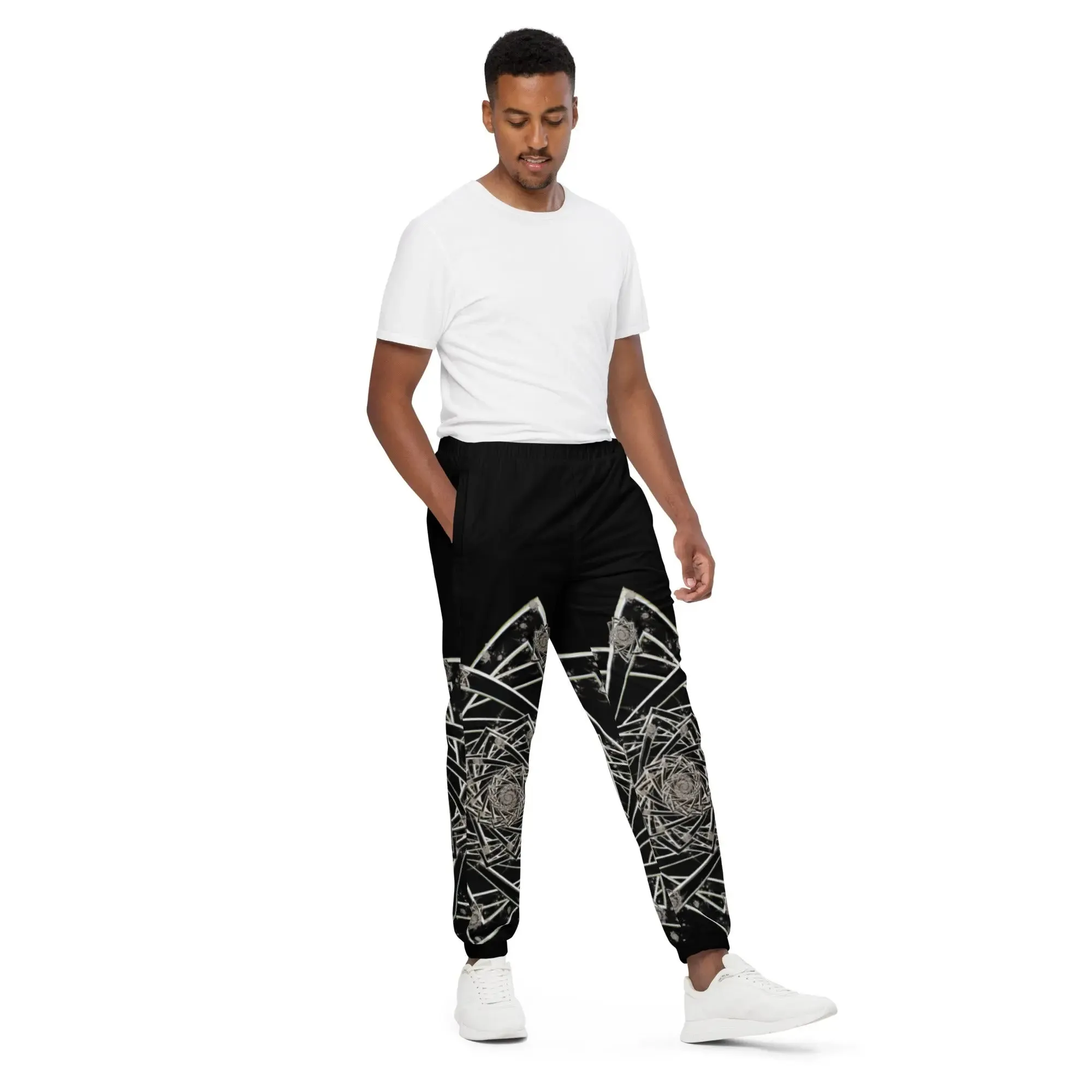 "Black Topological Rose " - Unisex Track Pants