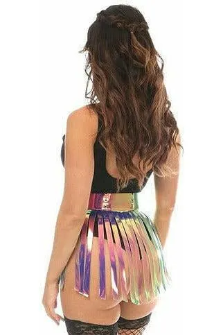 Rainbow Gold Holo Fringe Skirt S-XL