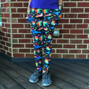 Rainbowsaurus Kids Leggings with Pockets