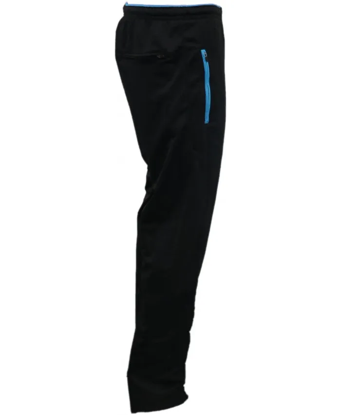 SHIV NARESH Tricot Unisex Track Pants (Black-Cyan)