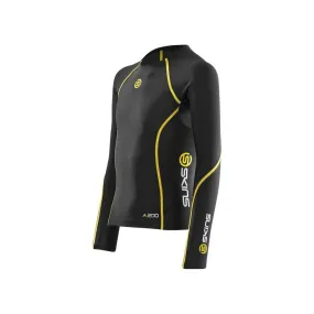 SKINS A200 Long Sleeve Compression Top - Youth - Black/Yellow